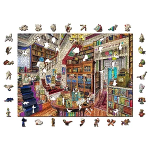 Wooden City 1010 db-os fa puzzle - Kívánság a könyvesboltban (NB1010-0137-XL)