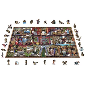 Wooden City 1010 db-os fa puzzle - Múzeumi könyvespolc (NB1010-0136-XL)