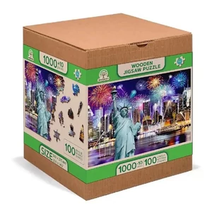 Wooden City 1010 db-os fa puzzle - New York éjjel (NB1010-0026-XL)