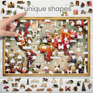 Wooden City 1010 db-os fa puzzle - Színes térkép (NB0805-XL)