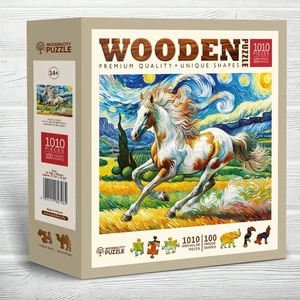 Wooden City 1010 db-os fa puzzle - Vágtázó ló (NB0806-XL)