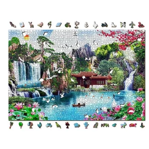 Wooden City 2000 db-os fa puzzle - Vízesések a japán kertben (AL2000-0124-XXL)