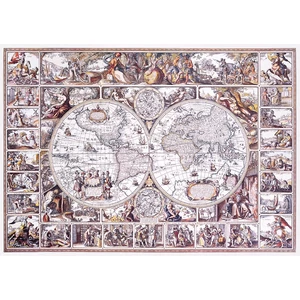 Wooden City 505 db-os fa puzzle - A felfedezések korának térképe (NB505-0101-L)