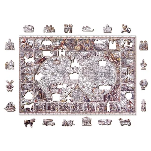 Wooden City 505 db-os fa puzzle - A felfedezések korának térképe (NB505-0101-L)