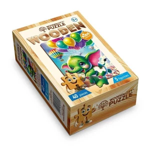 Wooden City CH99002-MV - A repülő elefánt kalandjai - 40 db-os fa puzzle