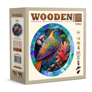 Wooden City HE0500-XL - Színpompás madár - 505 db-os fa puzzle