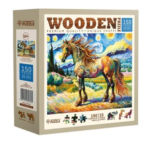 Wooden City NB0601-M - Művészi ló - 150 db-os fa puzzle