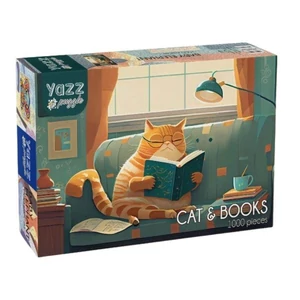 Yazz 3827 - Cat & Books - 1000 db-os puzzle