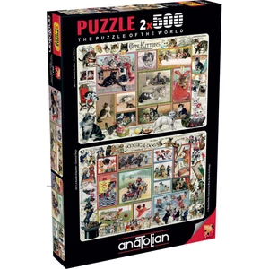 Anatolian 3611 - Cute Kittens & Comical Dogs - 2 x 500 db-os puzzle