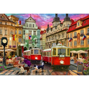 Bluebird 91157 - Prague Trolley's - 1000 db-os puzzle