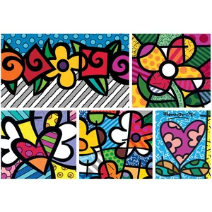 Bluebird 90020 Romero Britto - Collage: Hearts and Flowers - 1500 db-os puzzle
