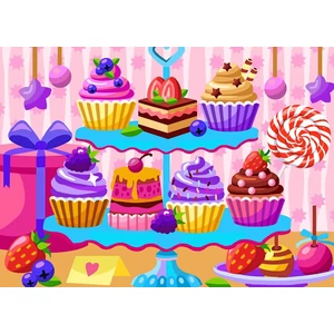Brain Tree 2202002 - Cake World  - 500 db-os puzzle