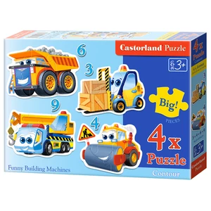 Castorland B-005024 - Sziluett puzzle - Munkagépek -  3,4,6,9 db-os puzzle
