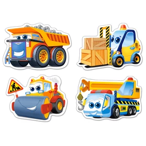 Castorland B-005024 - Sziluett puzzle - Munkagépek - 3 4 6 9 db-os puzzle