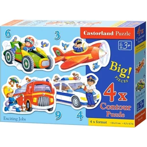 Castorland B-005055 - Sziluett puzzle - Érdekes szakmák - 3,4,6,9 db-os puzzle