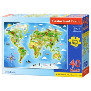 Castorland B-040117 - Világtérkép - 40 db-os Maxi puzzle