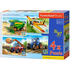 Castorland B-041039 - Mezőgazdasági járművek - 4 az 1-ben (8, 12, 15, 20 db-os) puzzle