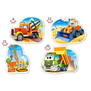 Castorland B-043040 - Munkagépek  - 4 az 1-ben (8, 12, 15, 20 db-os) puzzle