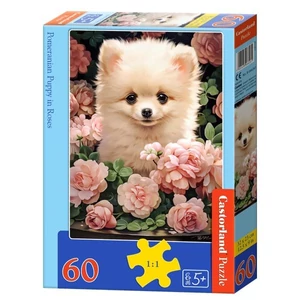 Castorland 60 db-os puzzle - Kiskutya rózsákkal (B-066261)