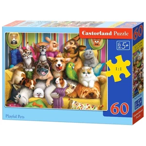Castorland B-066254  - Játékos kiskedvencek - 60 db-os puzzle