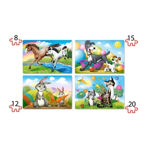 Castorland B-041053 - Anyák és kicsinyeik - 4 az 1-ben (8, 12, 15, 20 db-os) puzzle