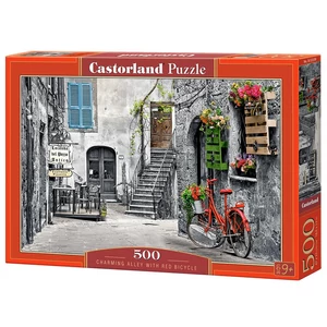Castorland B-53339 - Bájos utcácska piros biciklivel - 500 db-os puzzle