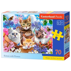 Castorland B-070107 - Cicák a virágok között - 70 db-os puzzle