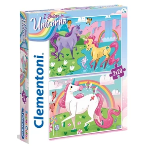 Clementoni 24754 - Vidám unikornisok - 2 x 20 db-os puzzle