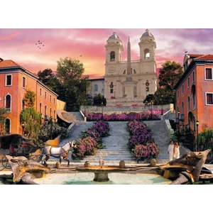 Clementoni 39219 - Romantikus Olaszország - Spanyol lépcső, Róma - 1000 db-os puzzle