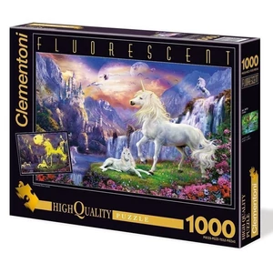 Clementoni 39285 - Fluoreszkáló puzzle - Unikornis - 1000 db-os puzzle
