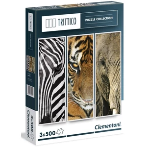 Clementoni 39307 - Trittico - Állatok - 3 x 500 db-os puzzle