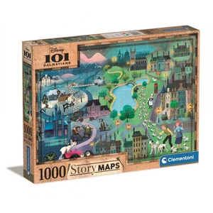 Clementoni 1000 db-os puzzle - Disney 101 Kiskutya Történet Térkép (39665)