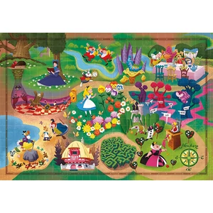 Clementoni 39785 - Alíz Csodaországban történet térkép 1000 db-os Compact puzzle