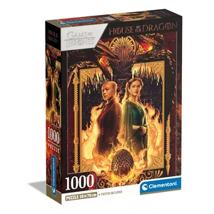 Clementoni 39903 Compact puzzle - Dungeon and  Dragons - A sárkány csata - 1000 db-os puzzle