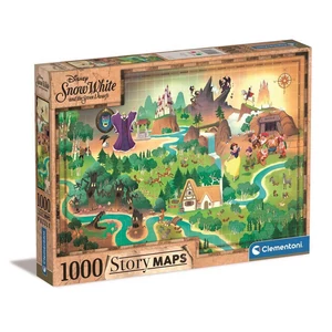 Clementoni 39815 - Disney Hófehérke Történet Térkép - 1000 db-os puzzle 