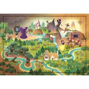 Clementoni 39815 - Disney Hófehérke Történet Térkép - 1000 db-os puzzle 