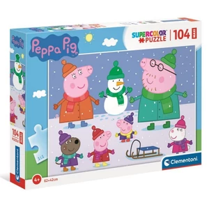 Clementoni 23752 - Peppa malac- Téli kalandok - 104 db-os Szuper Színes Maxi puzzle