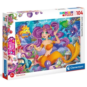 Clementoni 20178 - Sellő - 104 db-os Szuper színes puzzle Ékkövekkel
