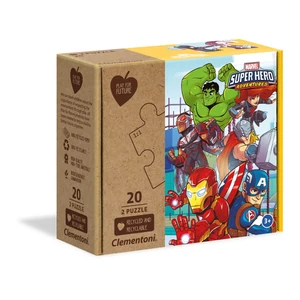 Clementoni 24775 - Marvel Szuperhősök - 2 x 20 db-os puzzle - Play for future
