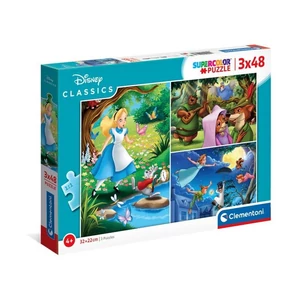 Clementoni 25267 - Disney Klasszikusok - 3 x 48 db-os Szuper Színes puzzle