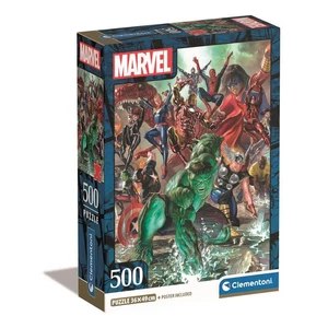 Clementoni 35546 - Marvel hősök harcra készen - 500 db-os Compact puzzle