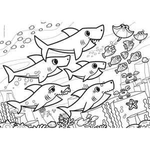Clementoni 26095 - Baby Shark - 60 db-os Színezhető kétoldalas puzzle