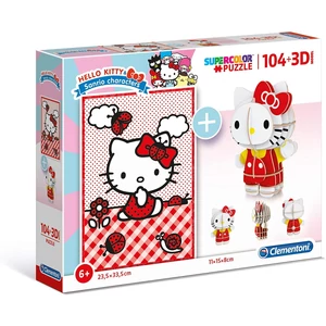 Clementoni 20171 - Hello Kitty - 104 db-os puzzle + 3D modell - Puzzle ...