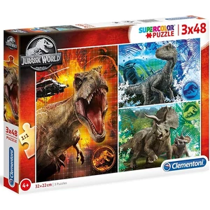 Clementoni 25250 - Jurassic World - 3 x 48 db-os Szuper Színes puzzle