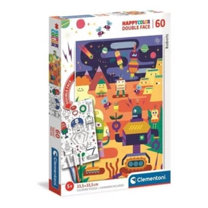 Clementoni 26061 - Robotok - 60 db-os Színezhető kétoldalas puzzle