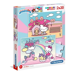 Clementoni 24765 - Hello Kitty világa - 2 x 20 db-os Szuper Színes puzzle
