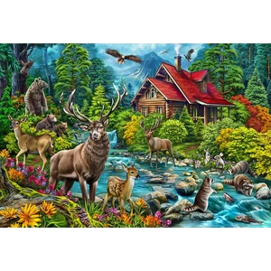 Cobble Hill 49016 - Red-roofed Cabin - 2000 db-os puzzle