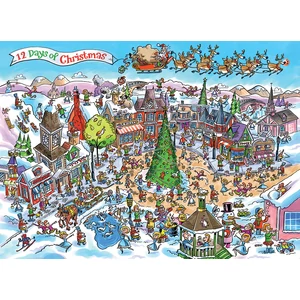Cobble Hill 44508 - DoodleTown: 12 Days of Christmas - 1000 db-os puzzle