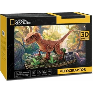 CubicFun DS1053 - National Geographic, Velociraptor - 63 db-os 3D ...