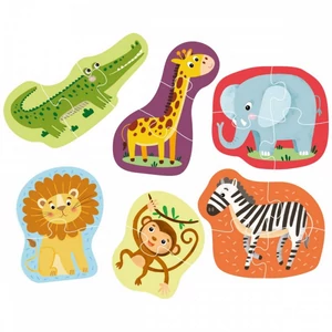 Dodo 300153 - Baby sziluett puzzle - Állatok a vadonban - 2,3,4 db-os puzzle